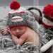 Baby Sock Monkey Hat for Baby boy or Baby Girl Charcoal Gray, white and red Newborn baby photo prop