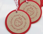 Strawberry Gift Tags Sweet - Set of 6 - Sweet Strawberry Party Favor Tags Il_170x135
