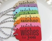 Wishes for You Tags - Set of 8 - Birthday Party Tags Birthday Favor Tags Il_170x135