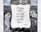 Poe - Victorian Poetry Art Print - The Raven Poem - Magical 19th Century Illustration