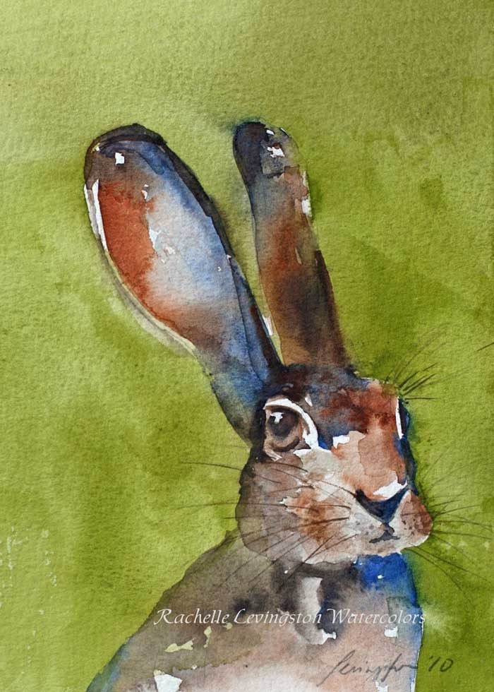 kids wall art bunny painting farm art PRINT nursery art print children room decor Bunny Nursery Decor 5x7 Rabbit green brown tan rust blue