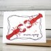 Valentine card. Lobster love card for your Maine squeeze