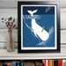Whale Rider nursery art. Whimsical whale drawing for your child's room.