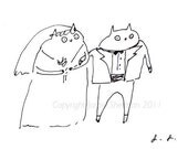 Wedding Cat Card, Bride and Groom