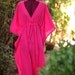 Beach Cover Up - Caftan Maxi Dress in Fuchsia