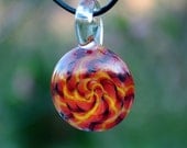 Coiled Flame,  Bella Glass Lattacino Pendant