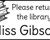 Teacher Gift  From the Library of ... Custom  Rubber Stamp
