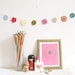 Folk flowers bunting, Freda crochet flower garland in multi colored vintage brights - kitsch home decor - Ready to ship, by Emma Lamb