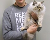 Real Men Love Cats Cat Sweatshirt on Organic Fleece sweater