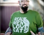 Jackson Galaxy -  Real Men Love Cats - Mens tshirt - American Apparel five colors