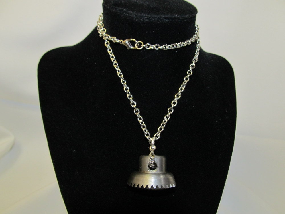 Gear Necklace. Steampunk 1970's Kenmore Sewing Machine, Unique Metal Jewelry, Ready to Ship, His or Hers