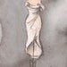 Custom Wedding Dress Painting - Wedding Gift - 8x10 - Watercolor and Charcoal Painting