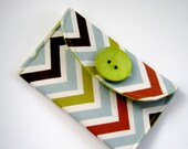 Small Purse Passport Wallet Wrisltlet - Brown, Chartruese, and Orange Iphone Clutch