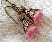 Pink Flower Earrings