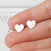 sterling silver Sweet Heart earring studs, handmade in UK
