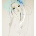 Fashion Illustration, blue, green, portrait, drawing