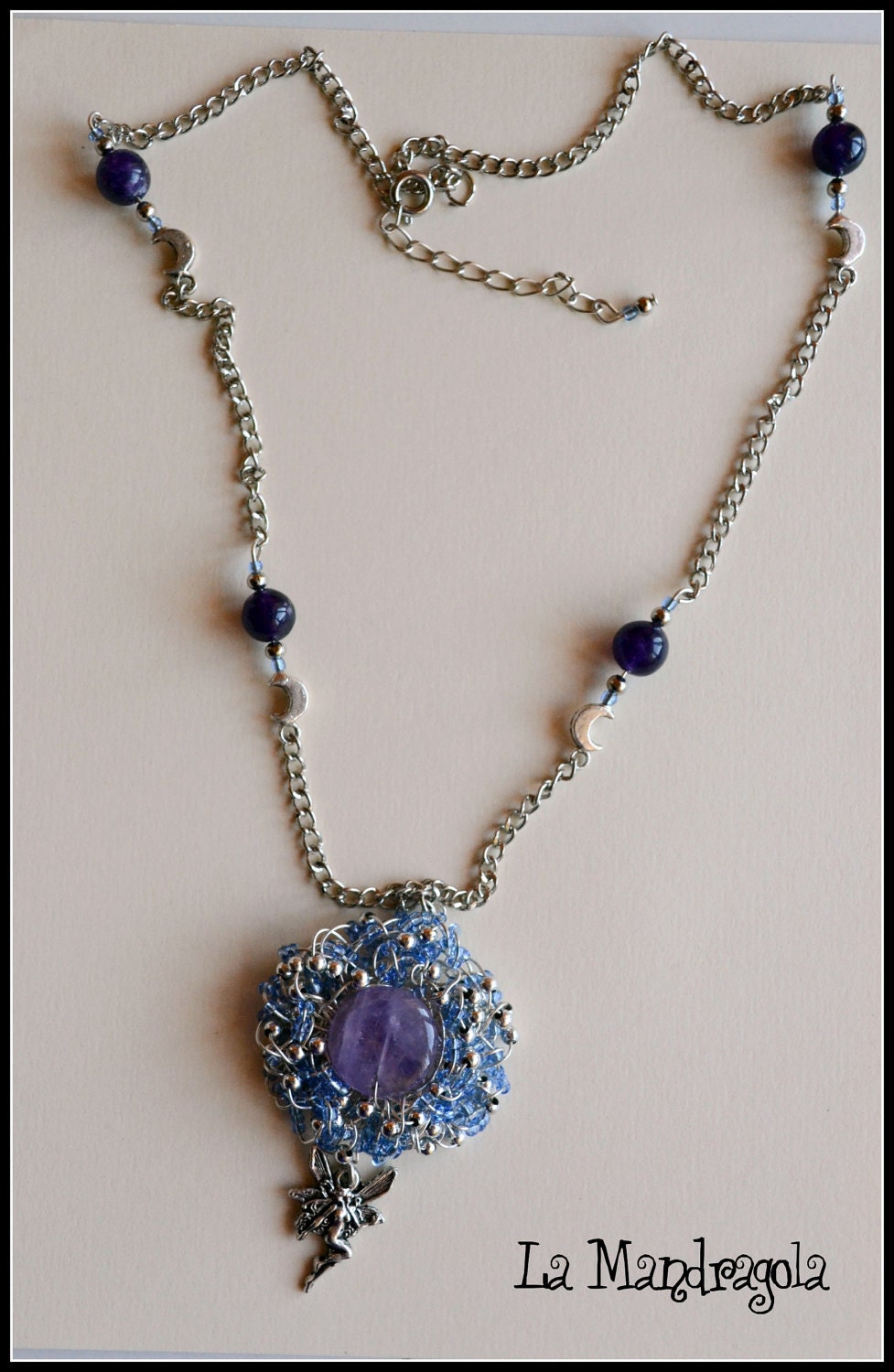 Amethyst Fairy Necklace Wire Wrapped