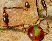 Necklace Agate and Copper  "Fiesta Time"