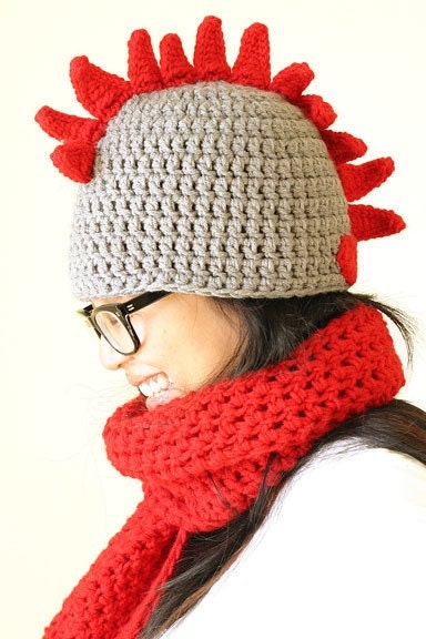 dinosaur/dragon hat  - YOU pick the COLORS