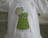 Appliqued Alligator with Flower Ruffle T-shirt for Girls