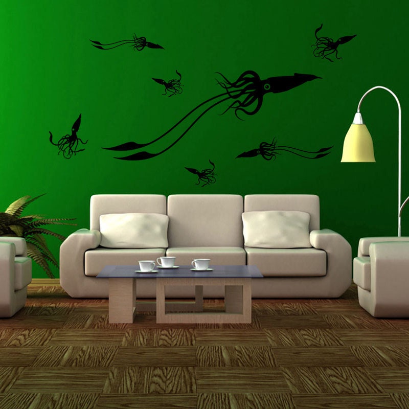 Giant Squid Pack Vinyl Wall Decals-Choose Any Color