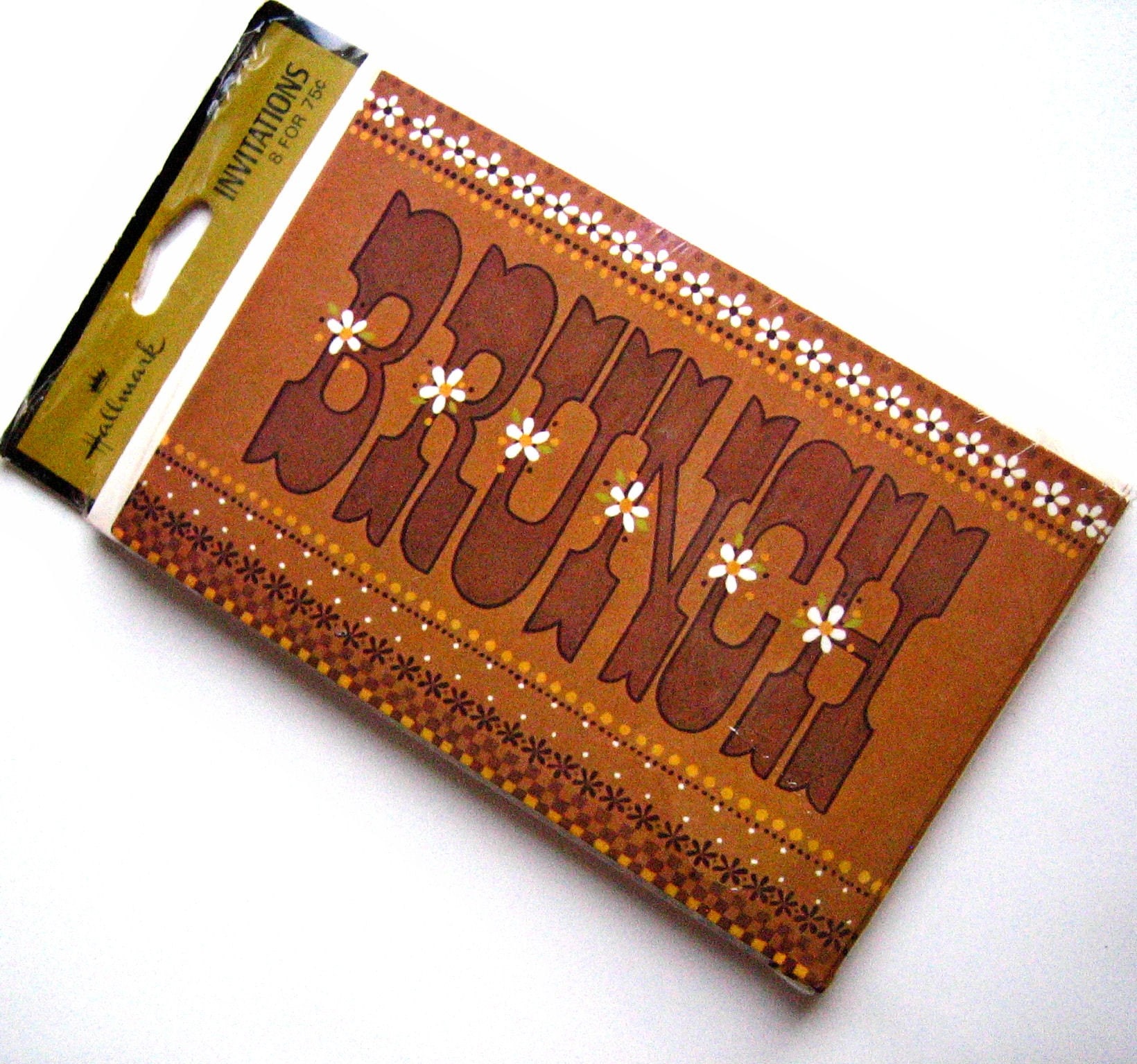 Brown Invitations - Brunch - Unused - Western Saloon Typography - Full Set of New Old Stock Hallmark Cards - Never Used