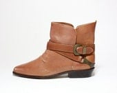 VTG Leather Harness Ankle Boots 7
