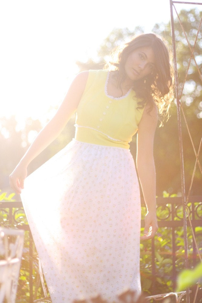 HAITI - Vintage 80s SPRING into Summer Dress Sz M