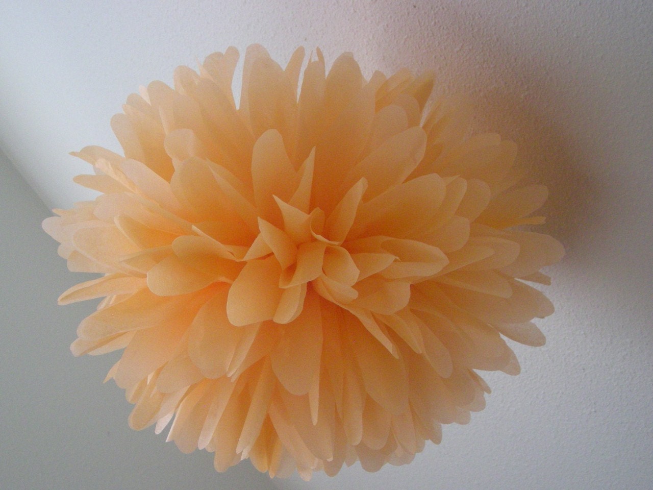 Peach ... 1 tissue paper pom // wedding decorations // diy // engagement // anniversary // party decorations Il_570xn