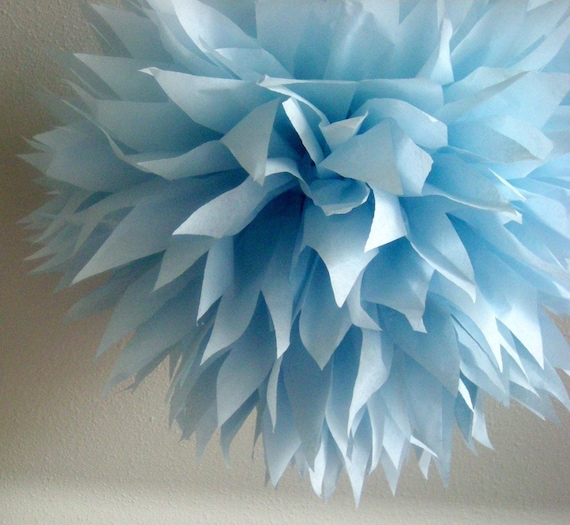 Baby Blue ... 1 tissue paper pom // wedding ceremony // birthday party // silver anniversary // graduation party decorations Il_570xn