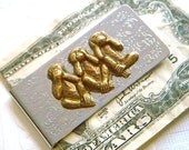 Metal Money Clip Silver Plated With Brass Monkeys Speak See Hear No Evil Steampunk Men's Accessories & Gifts For Men Father's Day