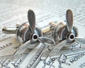Steampunk Cufflinks Propeller Cufflinks Antiqued Silver Cufflinks Men's Accessories Spinning Cuff Links Made In USA Men's Cufflinks
