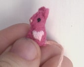 Tiny Bright Pink Valentine Mouse -- miniature felt dollhouse plush softie stuffed animals micro