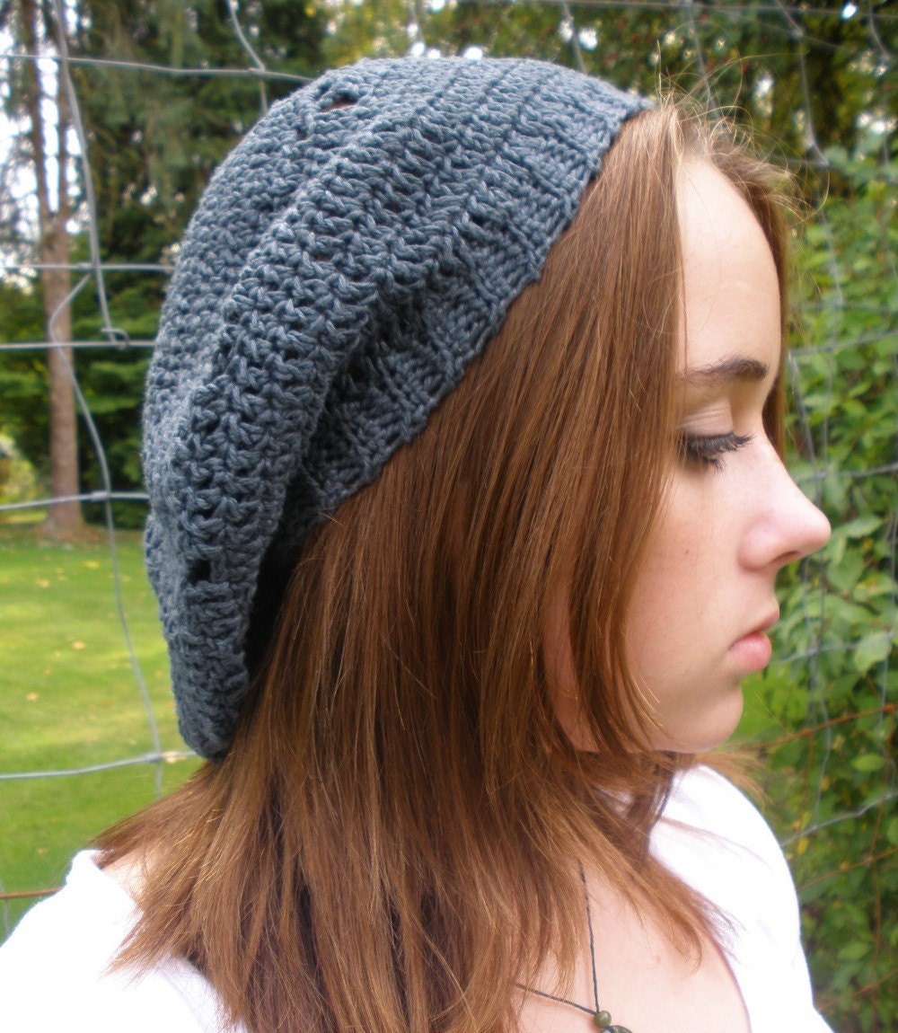 Sustainable Hemp Eyelet Tam in Marble Blue