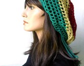 Hemp Mesh Tam in Red Yellow and Green Ratsa Hat dread tam Ready to Ship