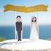 Wedding Cake Topper Set - Common Phrases Banner / Bride and/or Groom Cake Toppers