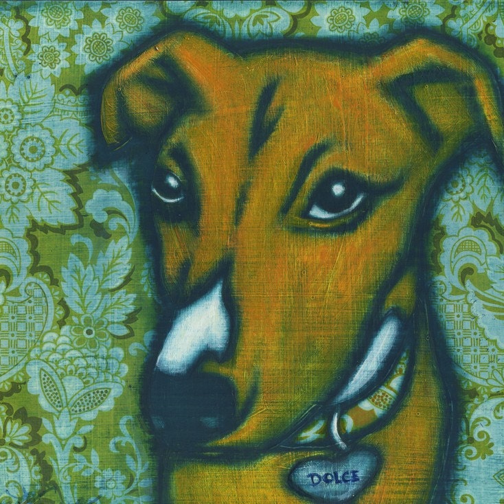 Custom Pet Portrait - Oil Painting Modern 8x10 Dog or Cat