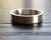 Sterling Silver Flat Brushed Band Unisex Recycled Metal