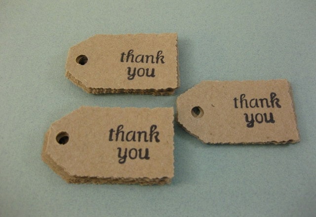 Eco Friendly Mini Thank You Product Hang Price Tags Kraft Card Stock Set of 25 QueenBeeInspirations