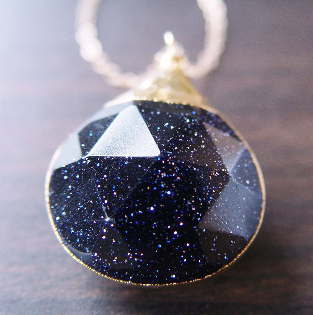 Midnight Goldstone Star Necklace