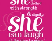 Proverbs 31 Print - Fuchsia
