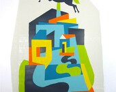 The Road Home, a colorful screenprint