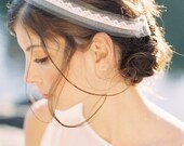 Mabel hair piece made with layered tulle, lace and pearl beading