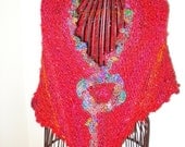 Sale/Ready to ship - Gorgeous one of a kind Shawl- Wrap handmade knitted ouf of recycle sari silk
