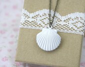 Sea Shell Locket Necklace Seashell 30% OFF SALE