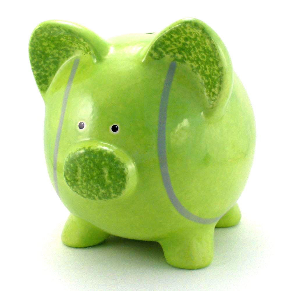 Personalized Piggy Bank - Tennis Ball - with hole or NO hole in bottom
