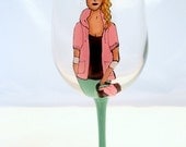 Hand Painted Custom Personalized Wine Glass- I Paint and You Design - Your Own Special Creation- Great Gift