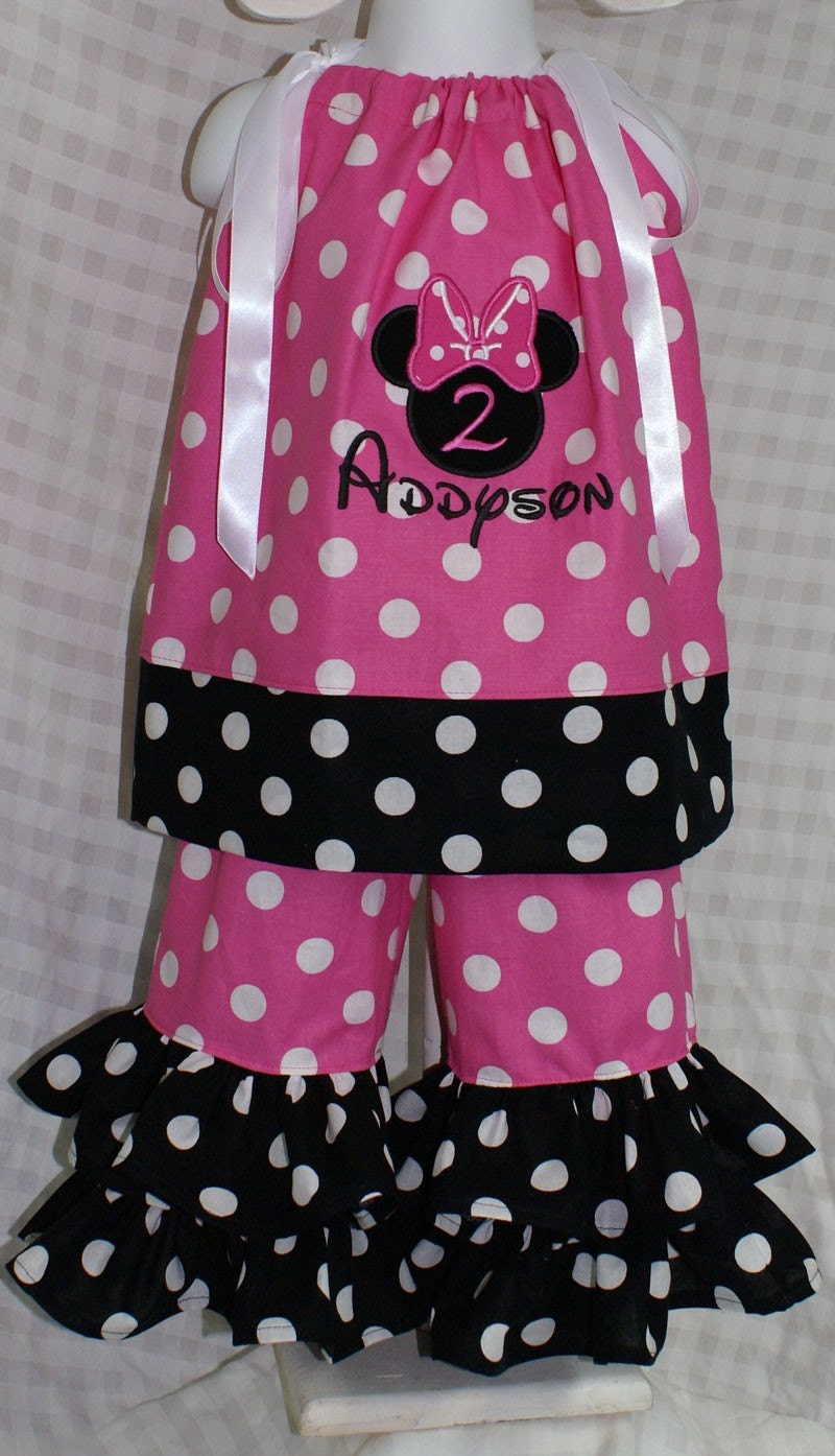 Minnie Mouse Pillowcase Top and Double Ruffle Twirl Pants