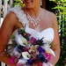 Peacock Wedding Flowers Couture Designed Bridal Bouquet Fuschia Teal Purple silk Orchids Callas wedding accessories