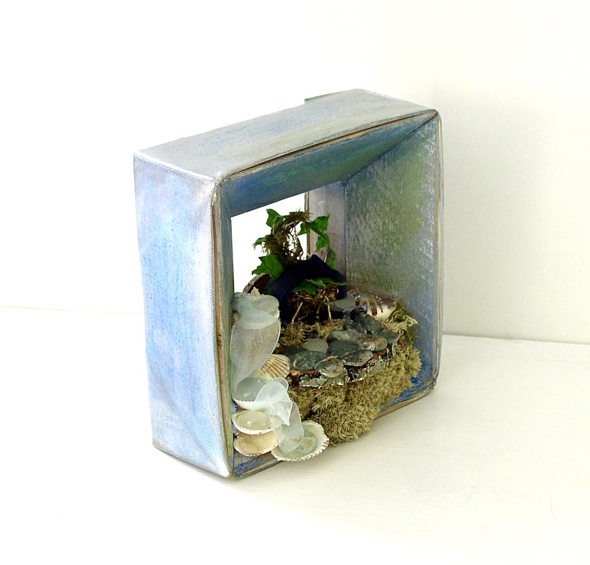 Woodland Fairy Houses Sculpted Ready to Hang 3D Whimsical Wall Art Fairy By the Sea